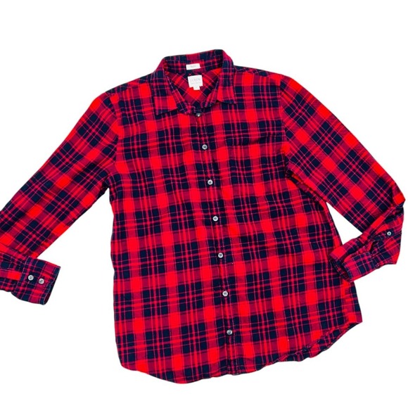 J.Crew Womens Boyfit Plaid Flannel Shirt Size M Americana Cabincore Lumberjack - Picture 3 of 12